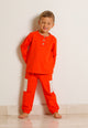 Orange Checkered button jogger set