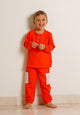 Orange Checkered button jogger set