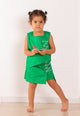 Asymmetry buttoned skirt set