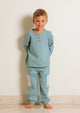 Blue Checkered button jogger set