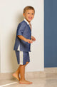 Denim Patterned shorts set