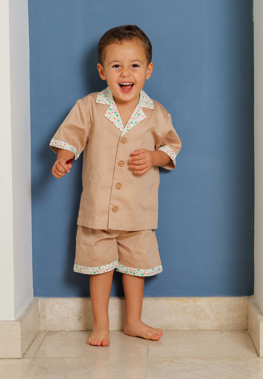 Paint pop boy short and shirt set